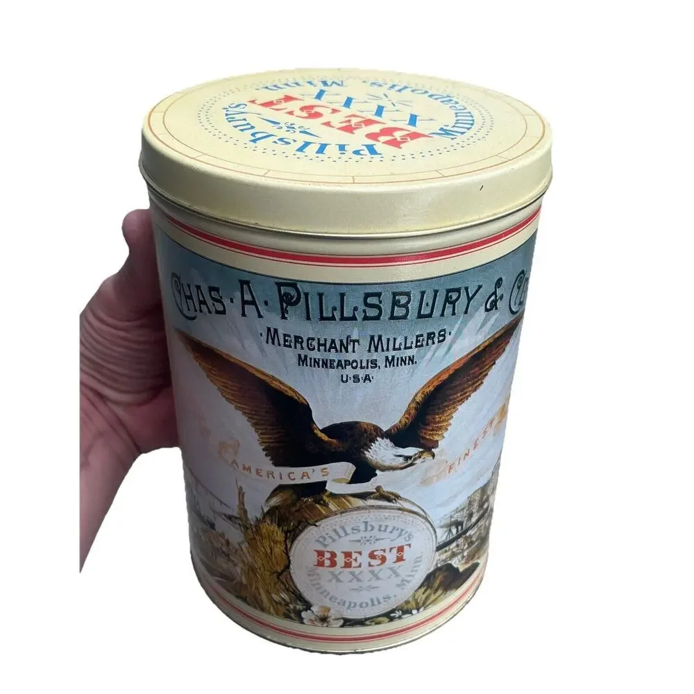 1982 Pillsbury's Best Flour Tin Canister Storage Container Minneapolis Metal